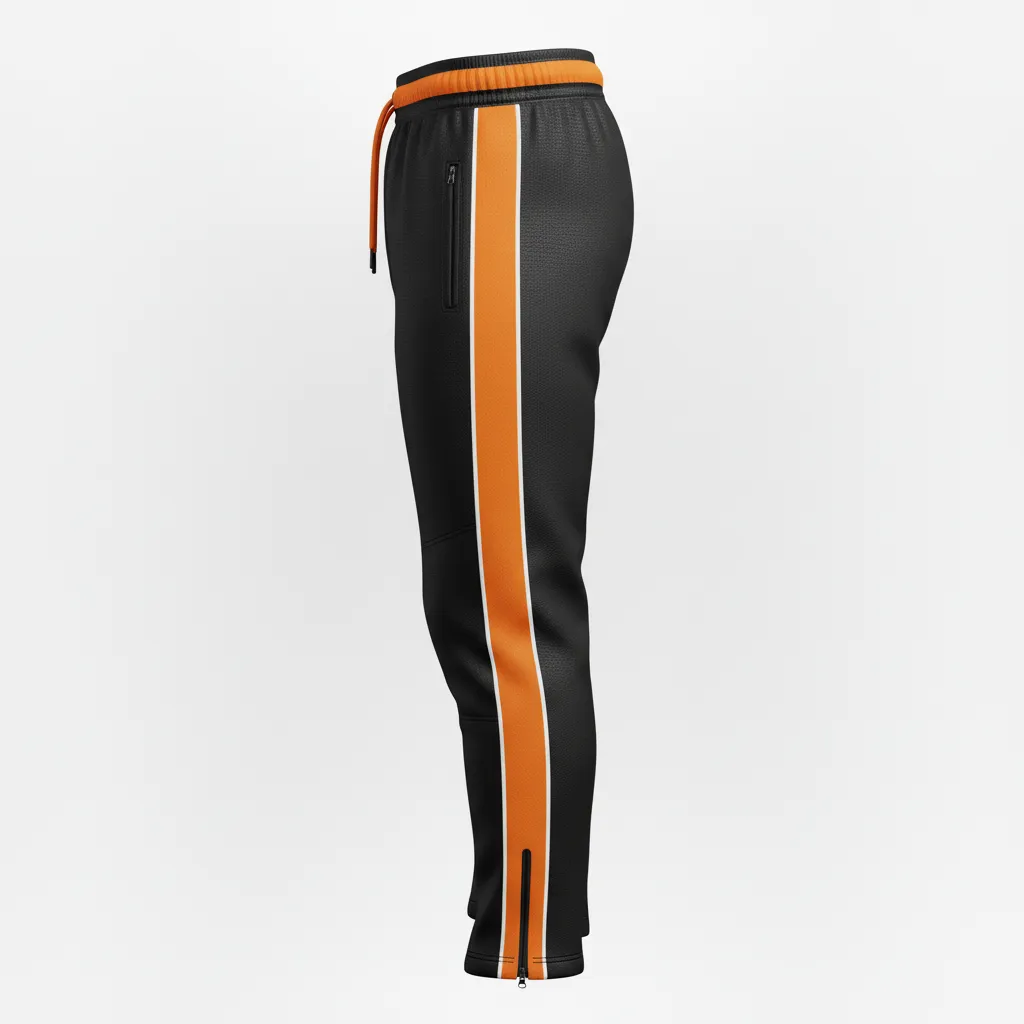 Custom Rugby Jogger Pant - Orange, White - All Blacks - Side View - Kinexa Sportswear