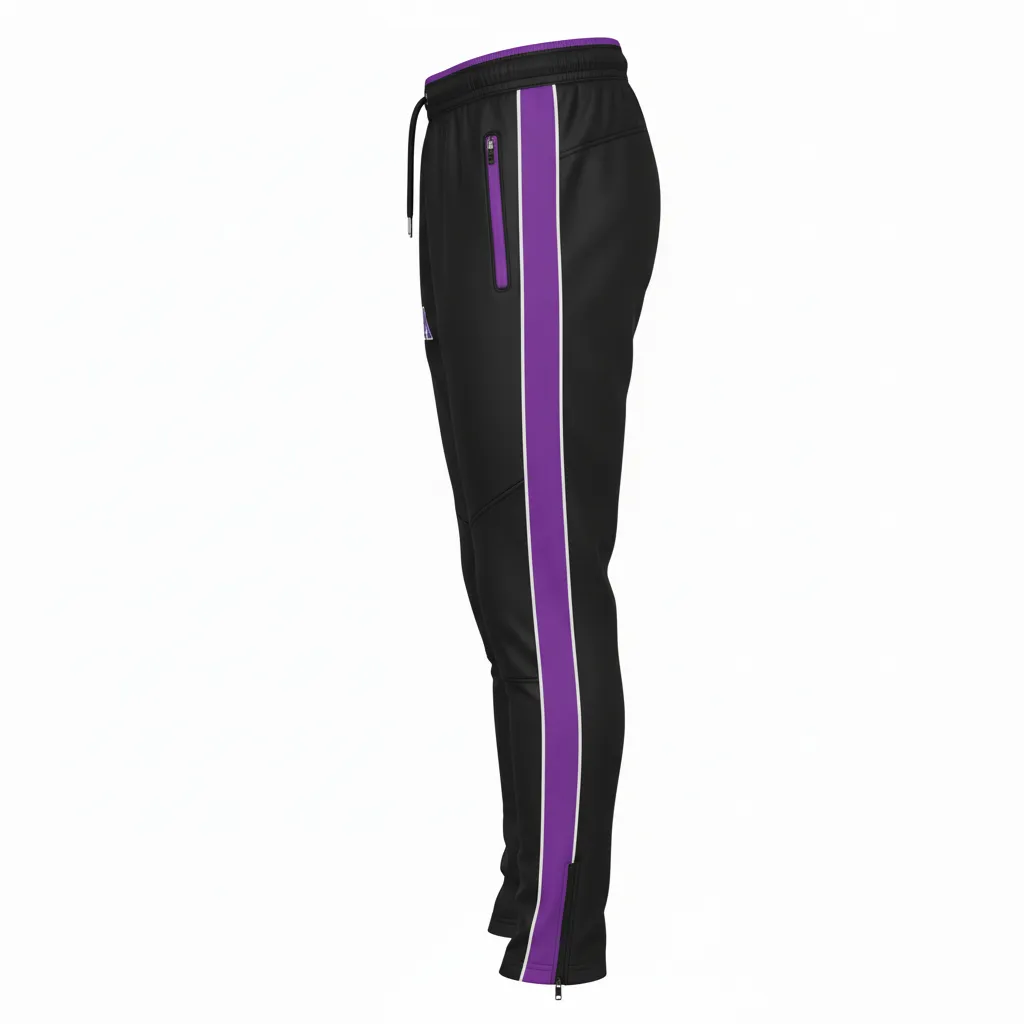Custom Rugby Jogger Pant - Purple, White - All Blacks - Side View - Kinexa Sportswear