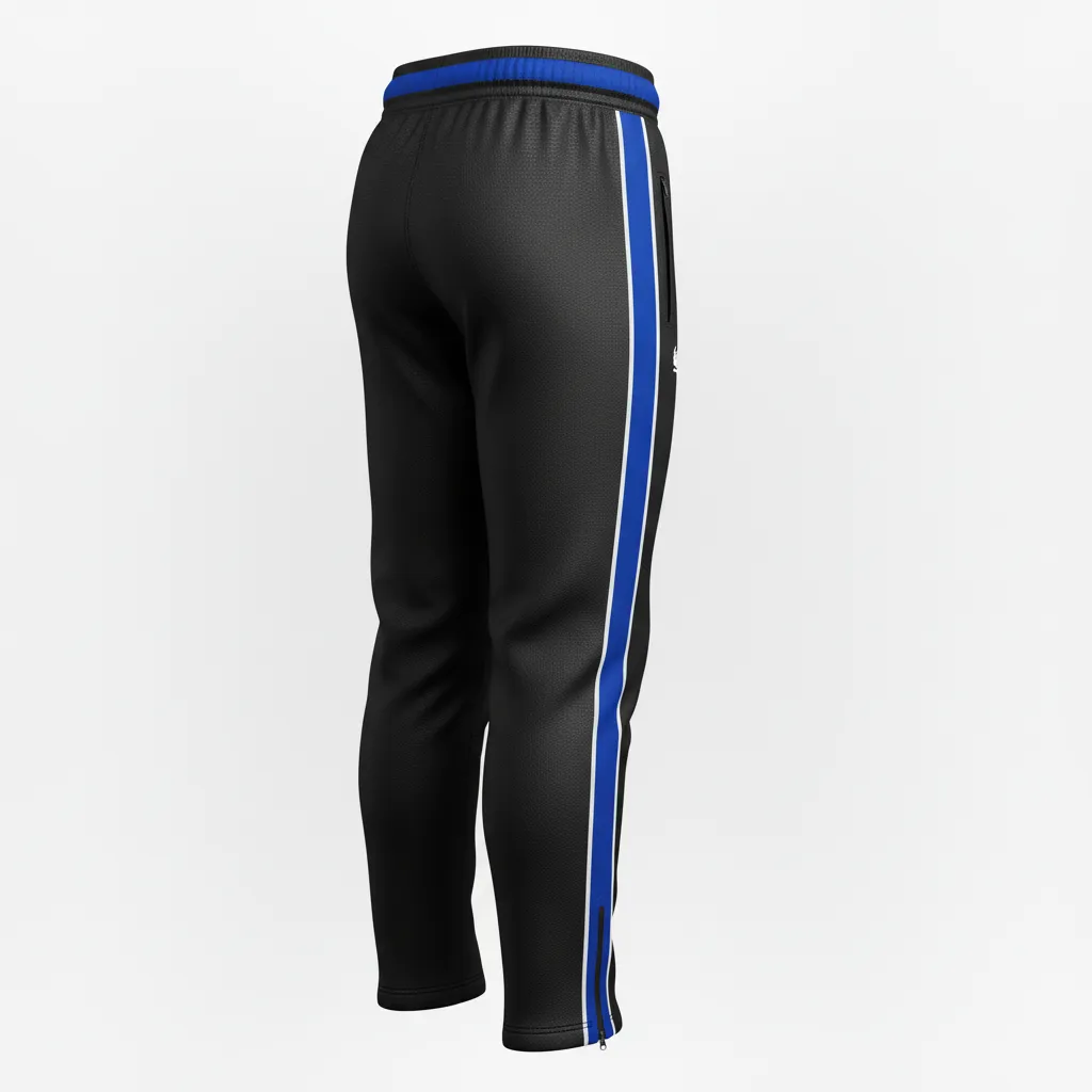 Custom Rugby Jogger Pant - Blue, White - All Blacks Royal - Back View - Kinexa Sportswear