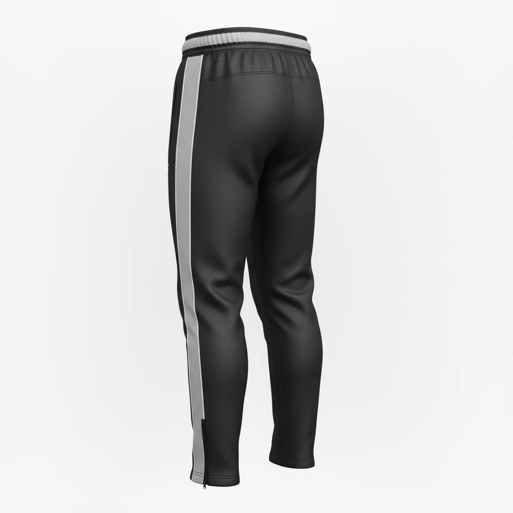Custom Rugby Jogger Pant - Silver, White - All Blacks - Back View - Kinexa Sportswear