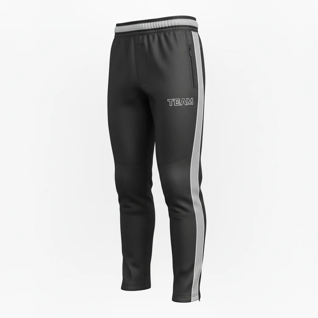 Custom Rugby Jogger Pant - Silver, White - All Blacks - Front View - Kinexa Sportswear