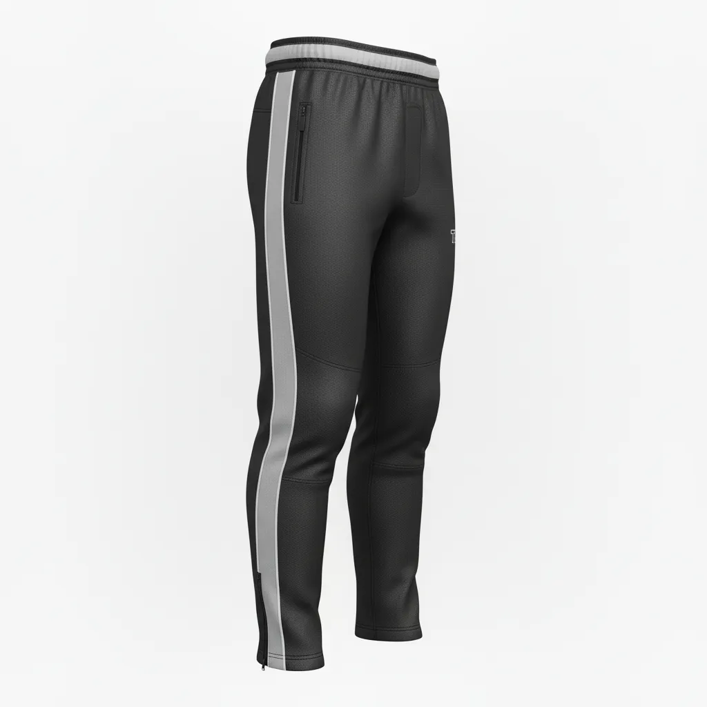 Custom Rugby Jogger Pant - Silver, White - All Blacks - Side View - Kinexa Sportswear