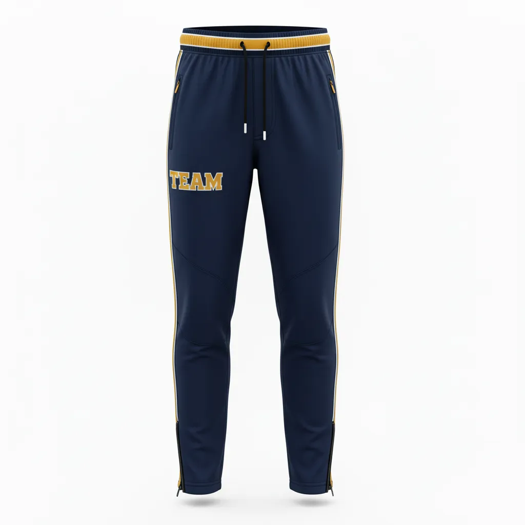 Custom Rugby Jogger Pant - Gold, White - All Blacks Vegas - Front View - Kinexa Sportswear