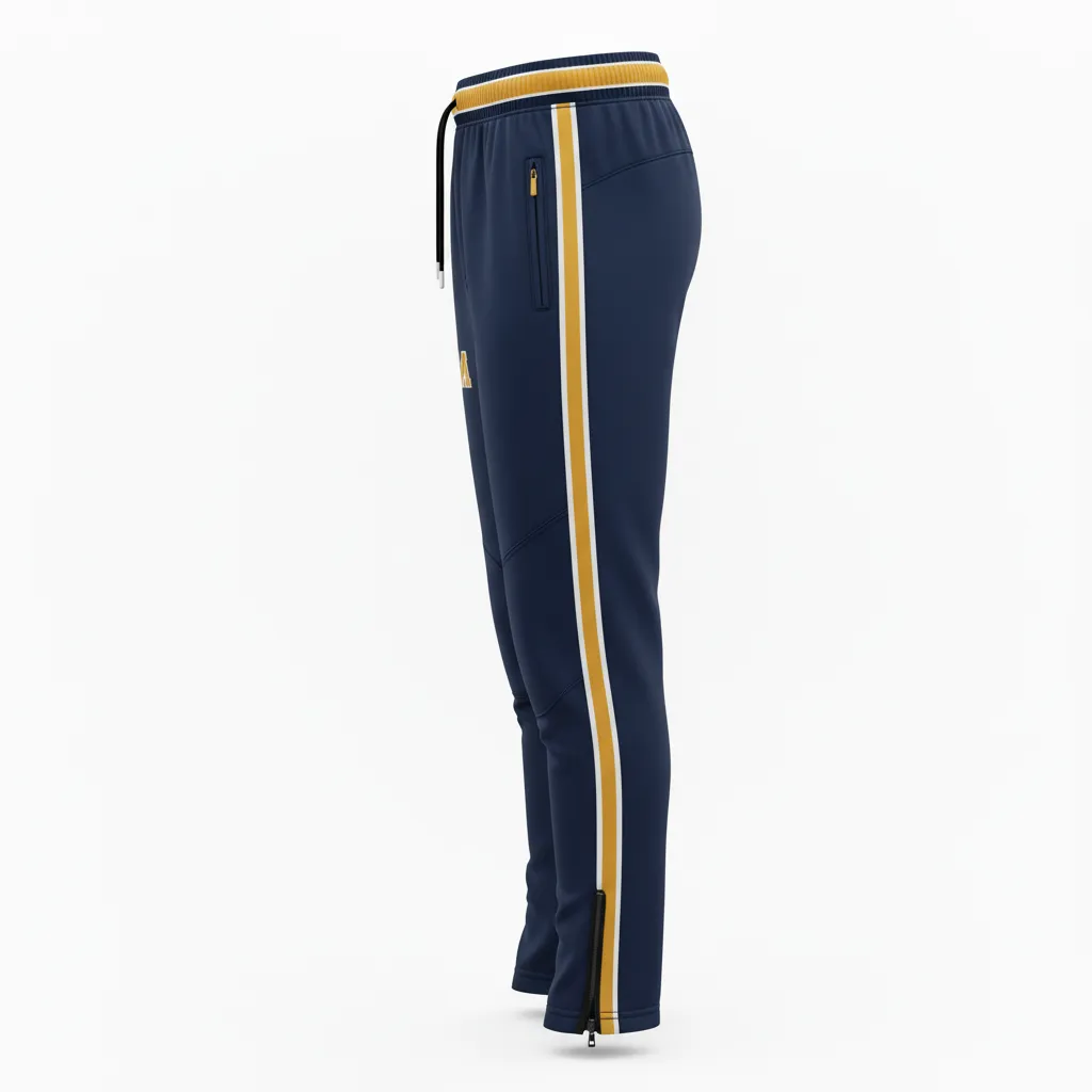 Custom Rugby Jogger Pant - Gold, White - All Blacks Vegas - Side View - Kinexa Sportswear