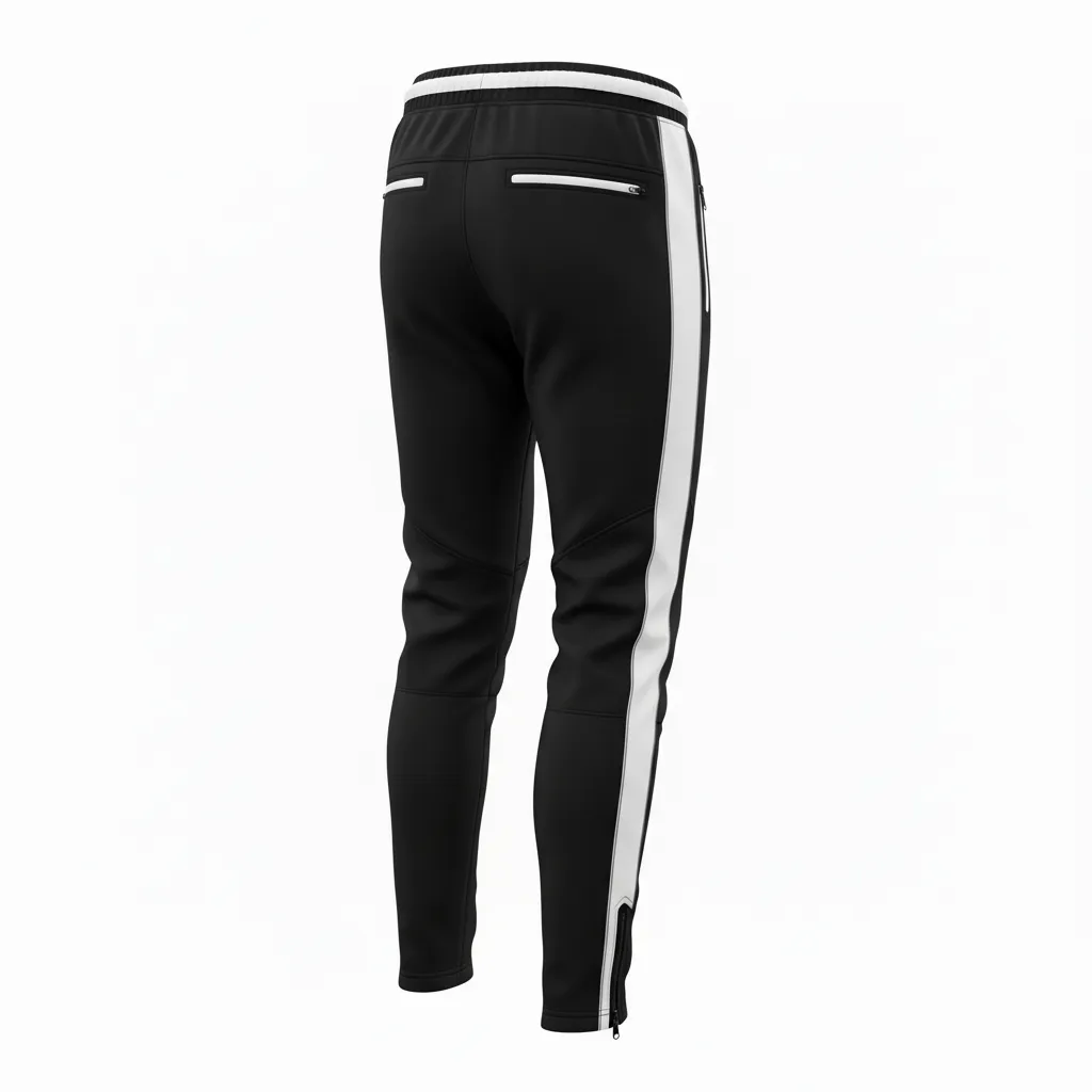 Custom Rugby Jogger Pant - White, Silver - All Blacks - Back View - Kinexa Sportswear