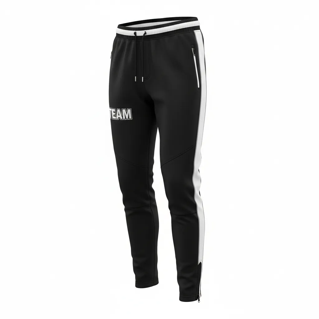Custom Rugby Jogger Pant - White, Silver - All Blacks - Front View - Kinexa Sportswear