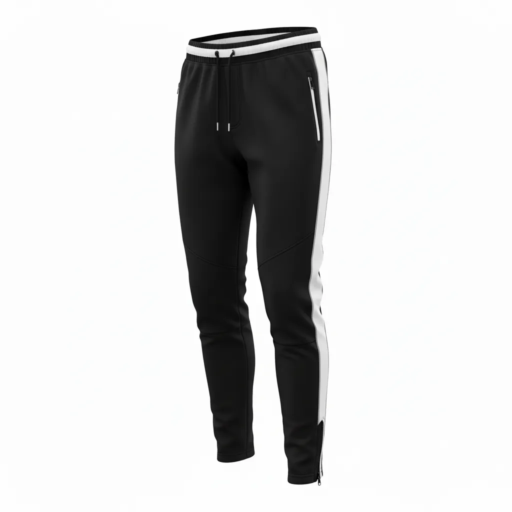 Custom Rugby Jogger Pant - White, Silver - All Blacks - Side View - Kinexa Sportswear