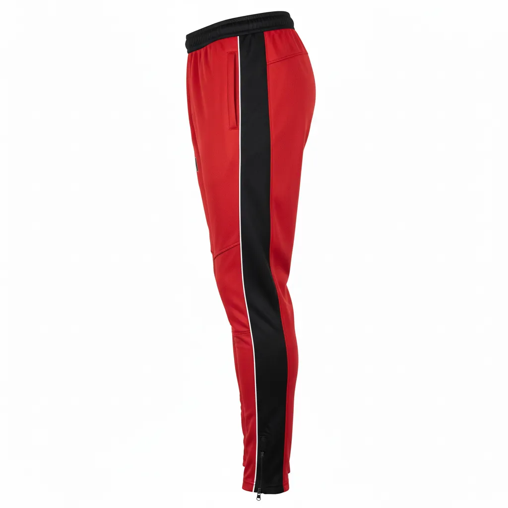 Custom Rugby Jogger Pant - Red, White - Athletic All Blacks - Side View - Kinexa Sportswear