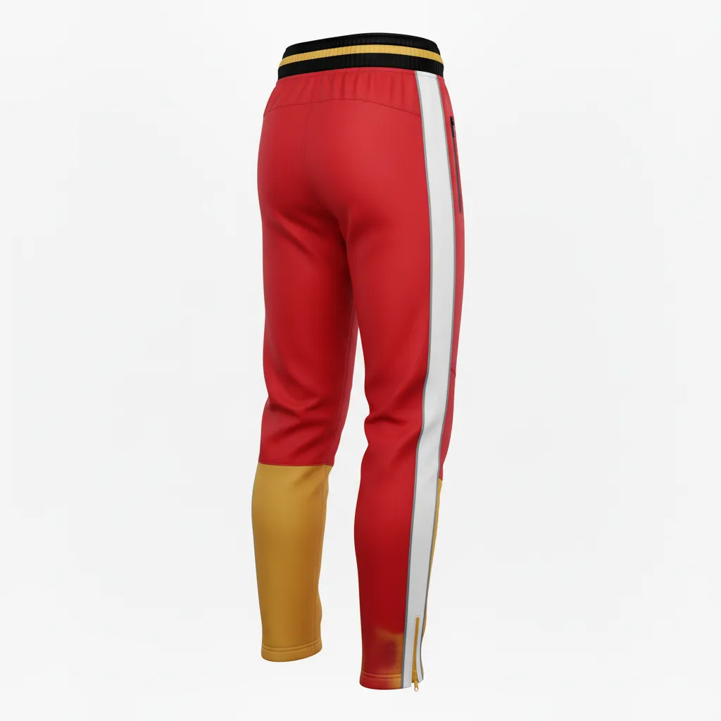 Custom Rugby Jogger Pant - Burgundy, Gold, White - Vegas - Back View - Kinexa Sportswear