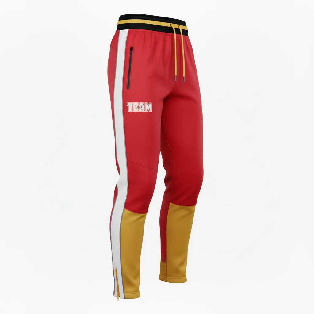 Custom Rugby Jogger Pant - Burgundy, Gold, White - Vegas - Front View - Kinexa Sportswear