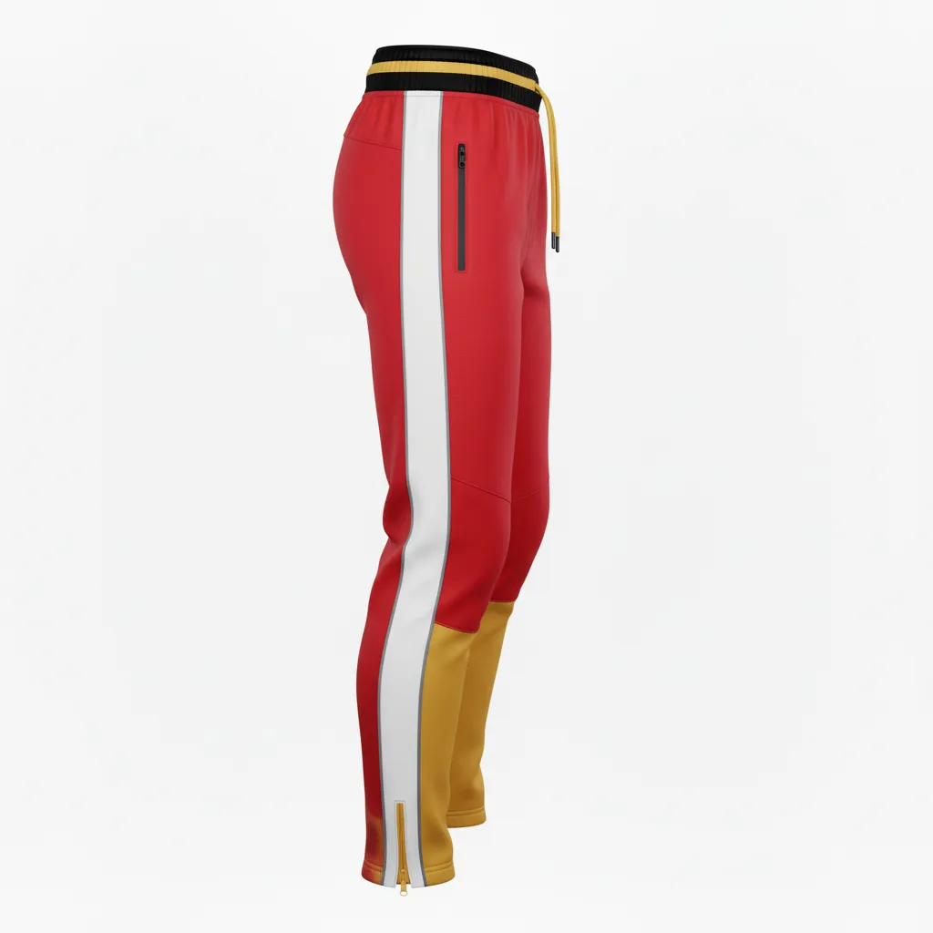 Custom Rugby Jogger Pant - Burgundy, Gold, White - Vegas - Side View - Kinexa Sportswear