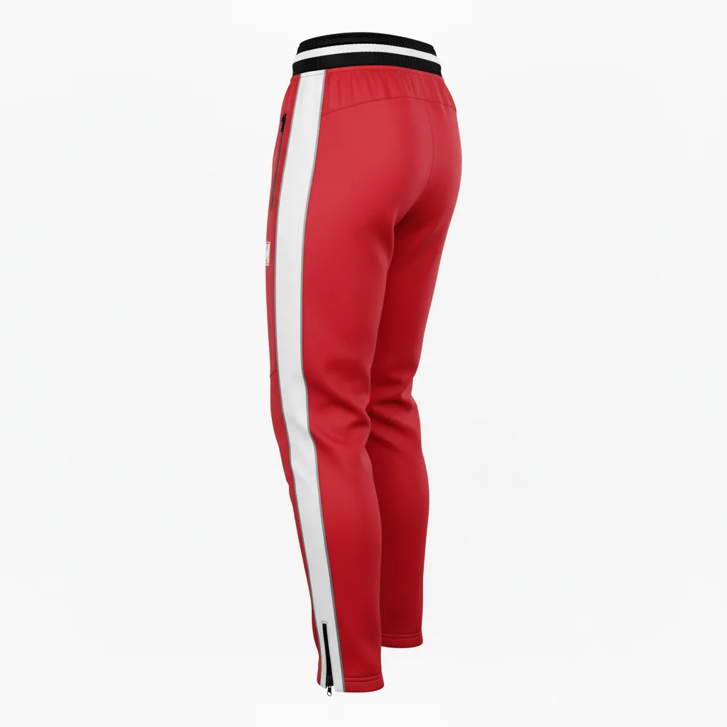 Custom Rugby Jogger Pant - White, Silver - Cardinal - Back View - Kinexa Sportswear