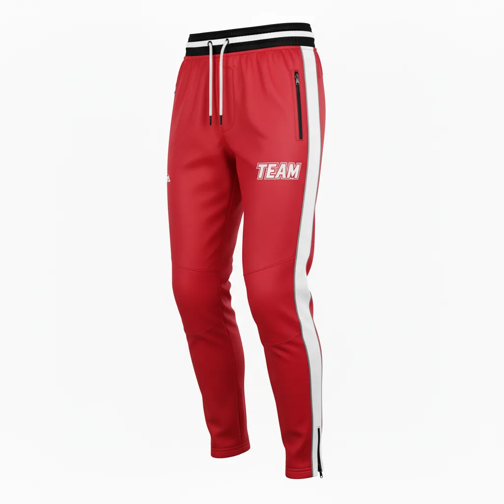 Custom Rugby Jogger Pant - White, Silver - Cardinal - Front View - Kinexa Sportswear