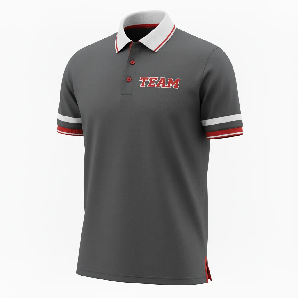 Custom Rugby Polo Shirt - Red, White - All Blacks Athletic - Front View - Kinexa Sportswear