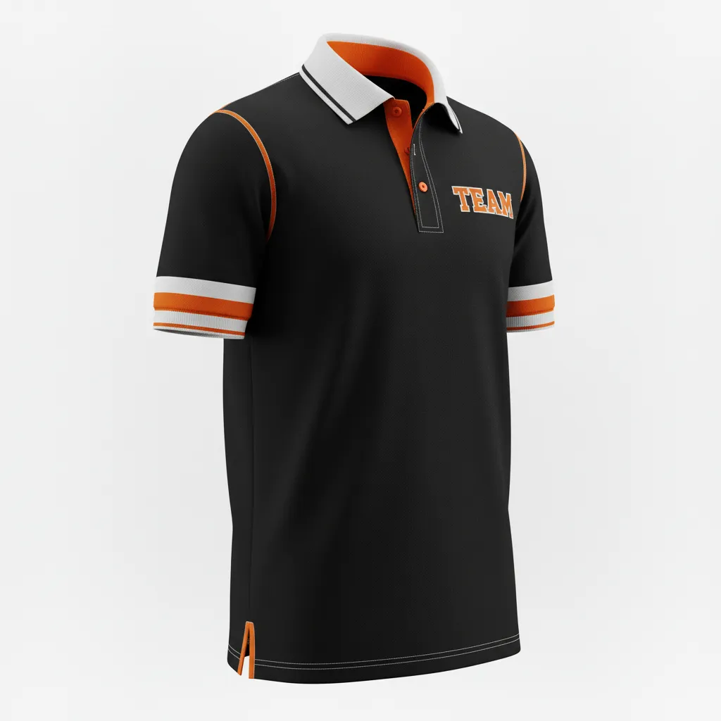 Custom Rugby Polo Shirt - Orange, White - All Blacks - Front View - Kinexa Sportswear