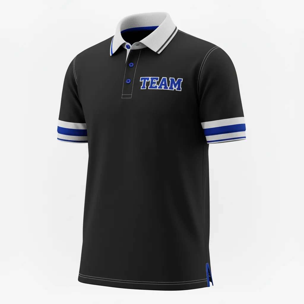 Custom Rugby Polo Shirt - Blue, White - All Blacks Royal - Front View - Kinexa Sportswear
