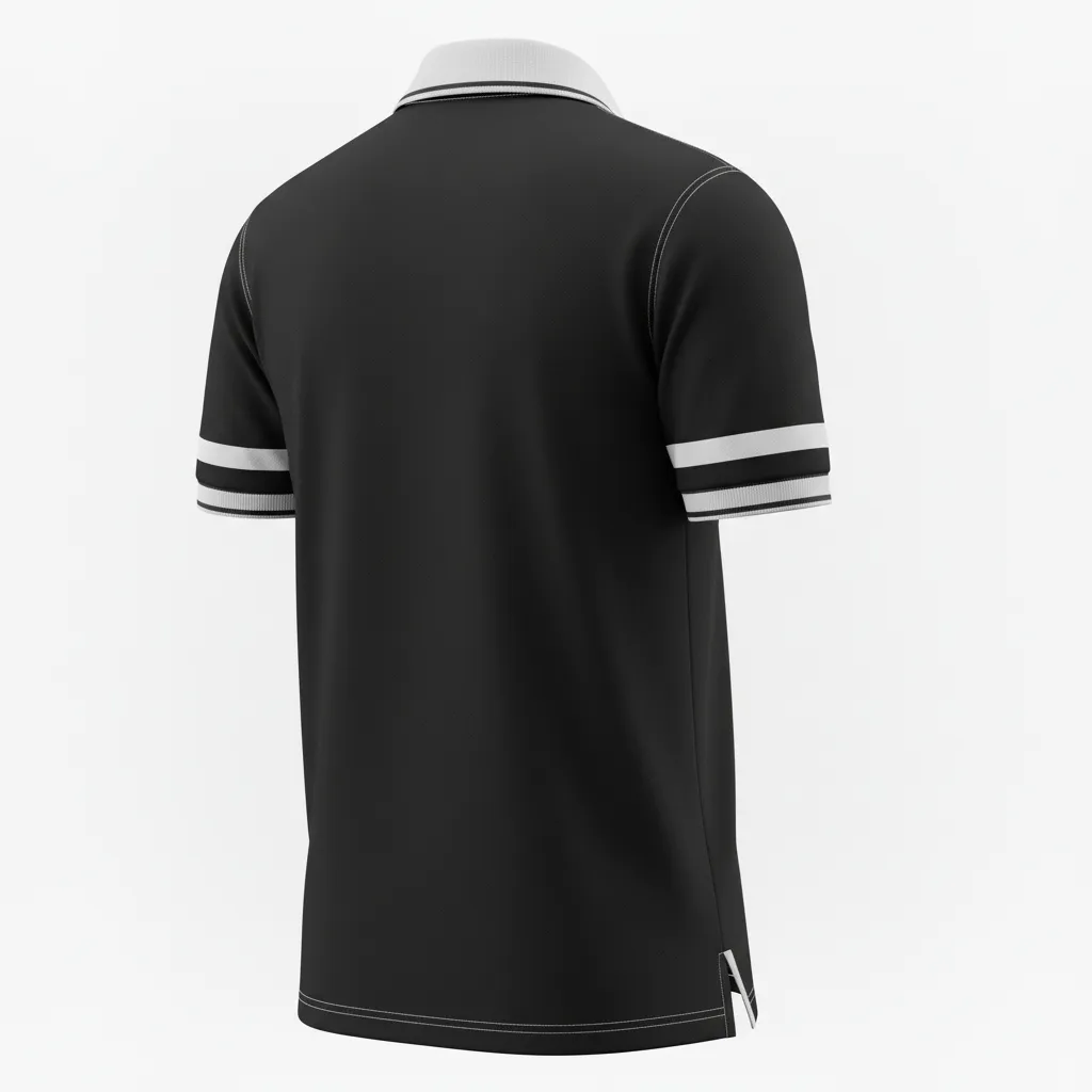 Custom Rugby Polo Shirt - Silver, White - All Blacks - Back View - Kinexa Sportswear