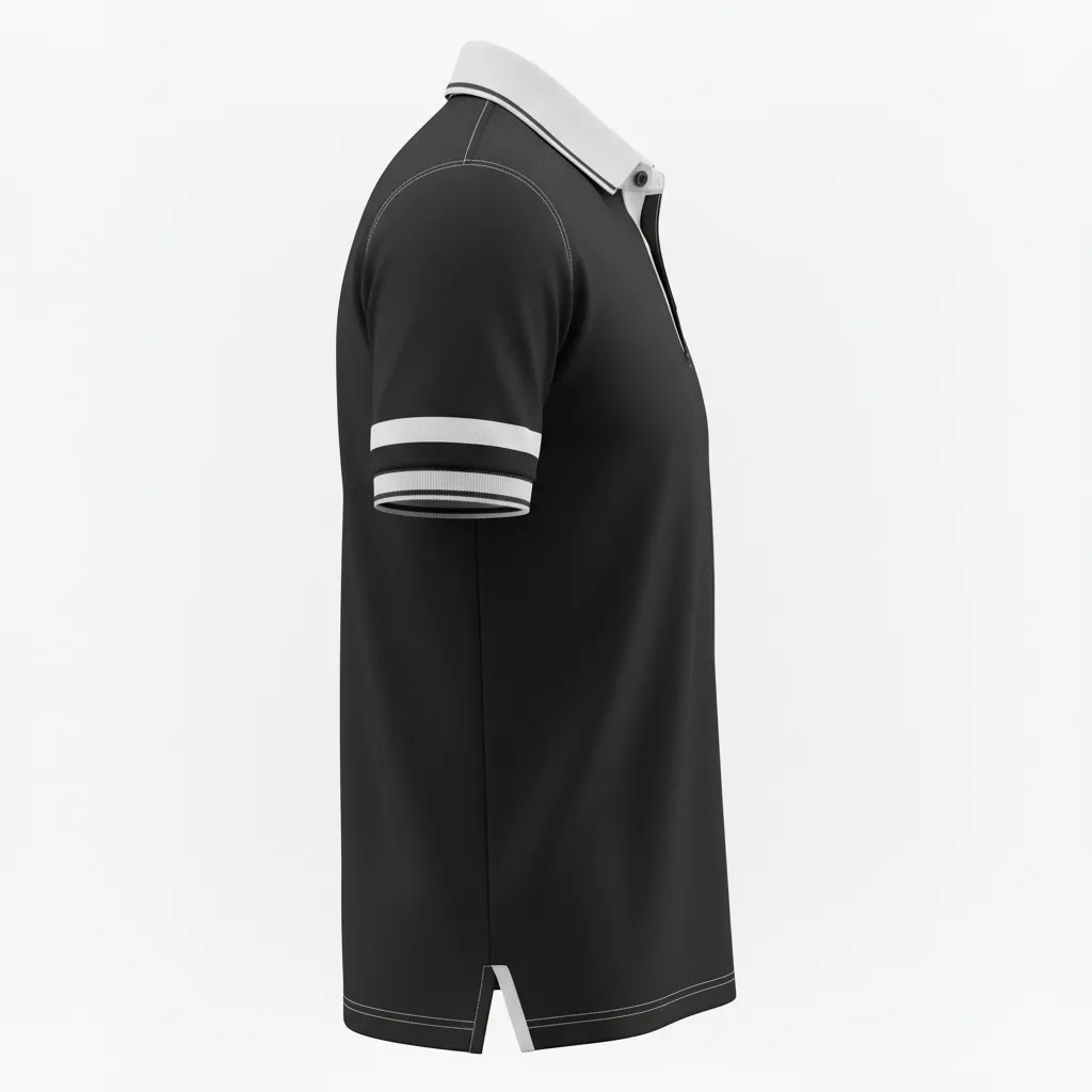 Custom Rugby Polo Shirt - Silver, White - All Blacks - Side View - Kinexa Sportswear