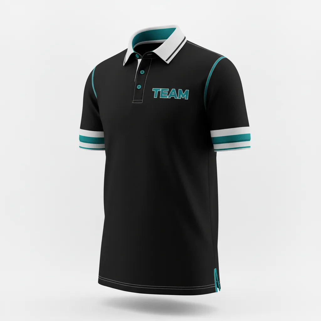 Custom Rugby Polo Shirt - Teal, White - All Blacks - Front View - Kinexa Sportswear