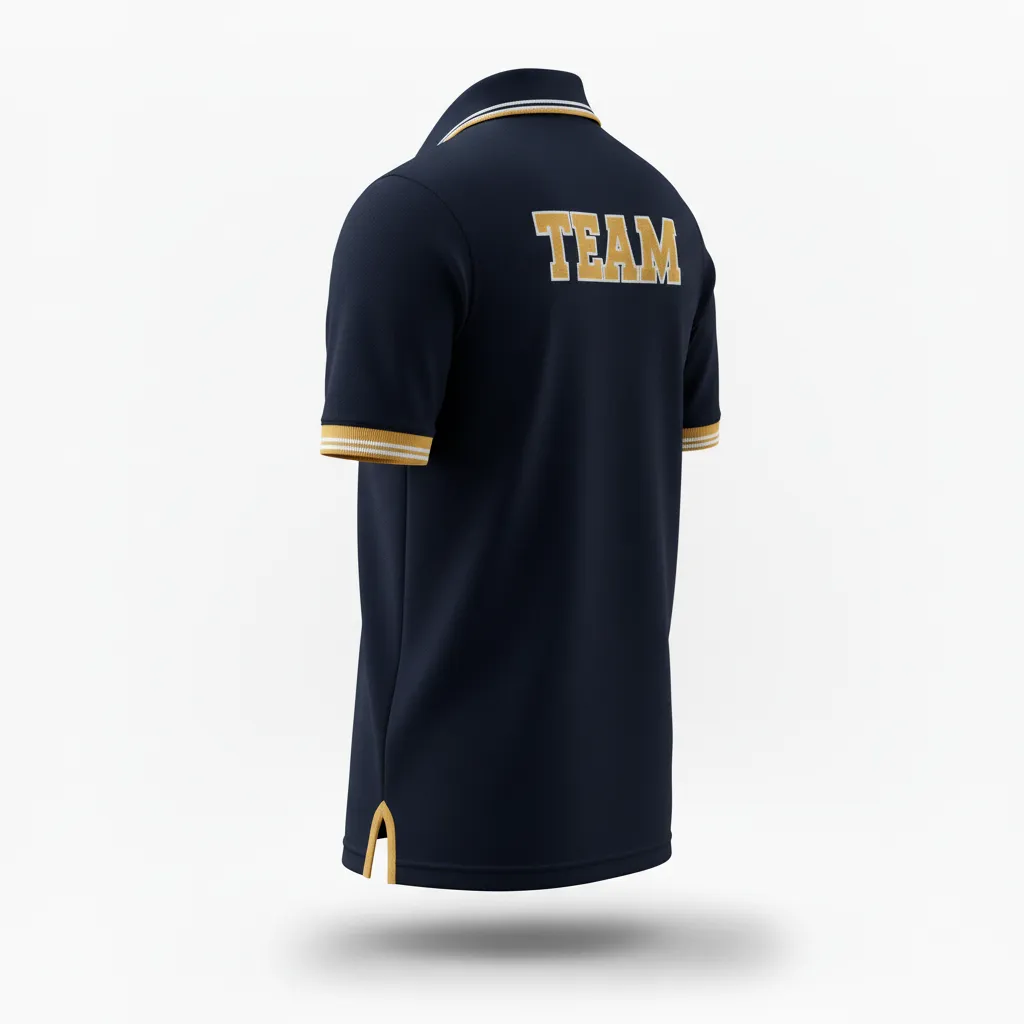 Custom Rugby Polo Shirt - Gold, White - All Blacks Vegas - Back View - Kinexa Sportswear