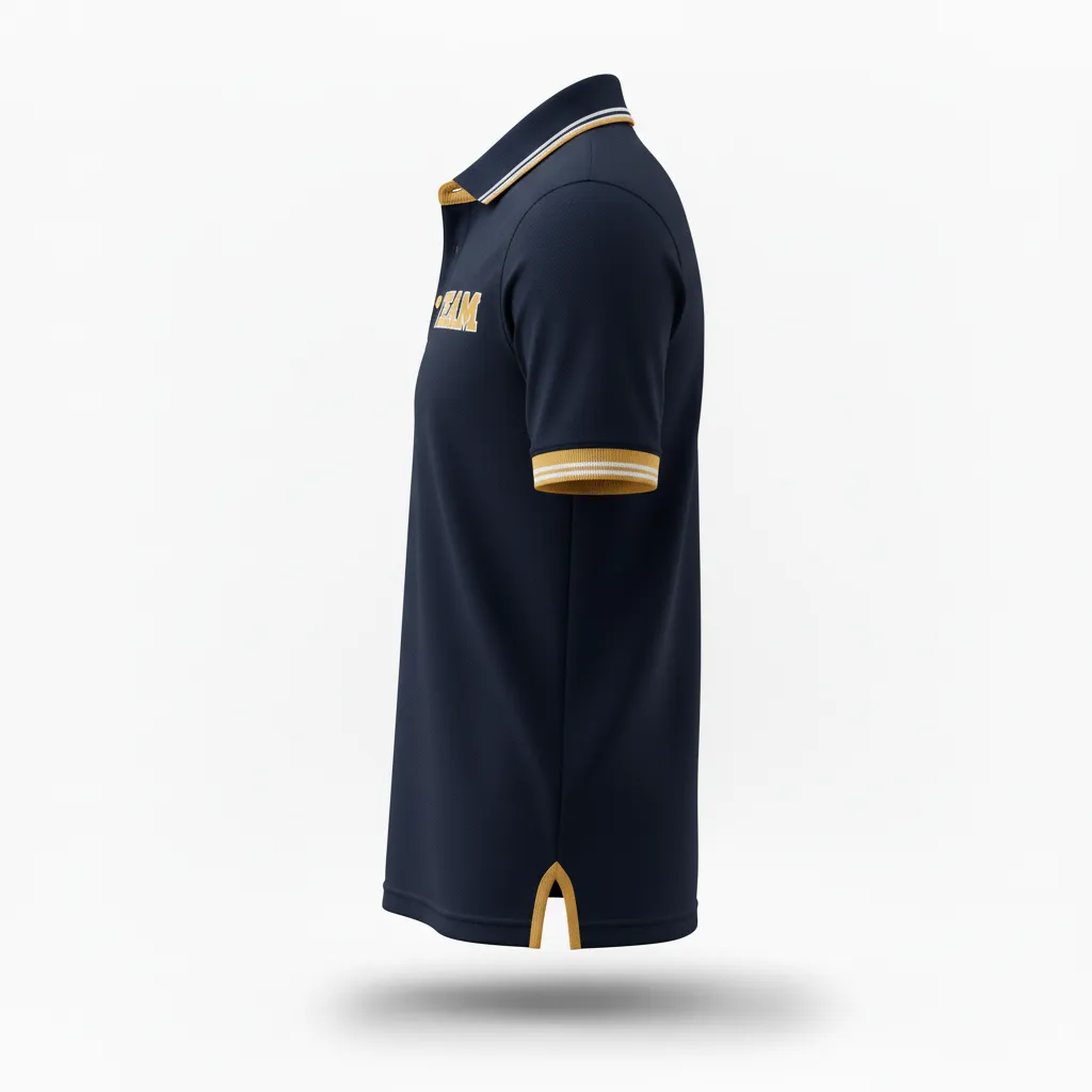 Custom Rugby Polo Shirt - Gold, White - All Blacks Vegas - Side View - Kinexa Sportswear