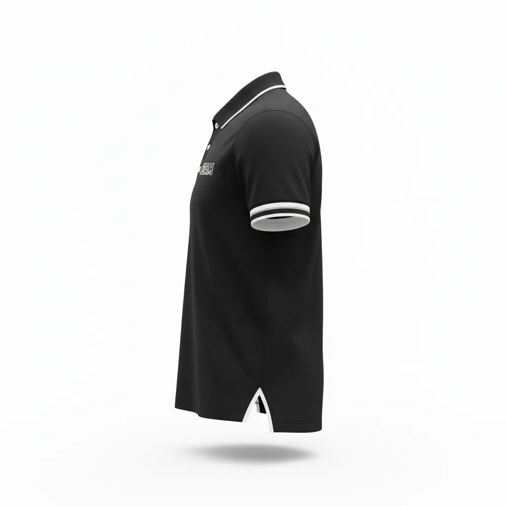 Custom Rugby Polo Shirt - White, Silver - All Blacks - Side View - Kinexa Sportswear