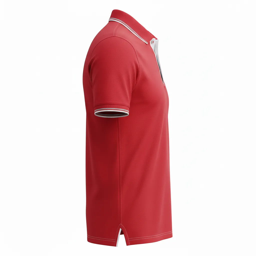 Custom Rugby Polo Shirt - White, Silver - Cardinal - Side View - Kinexa Sportswear