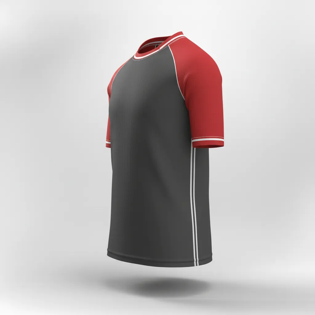 Custom Rugby Practice Jersey - Red, White - All Blacks Athletic - Side View - Kinexa Sportswear