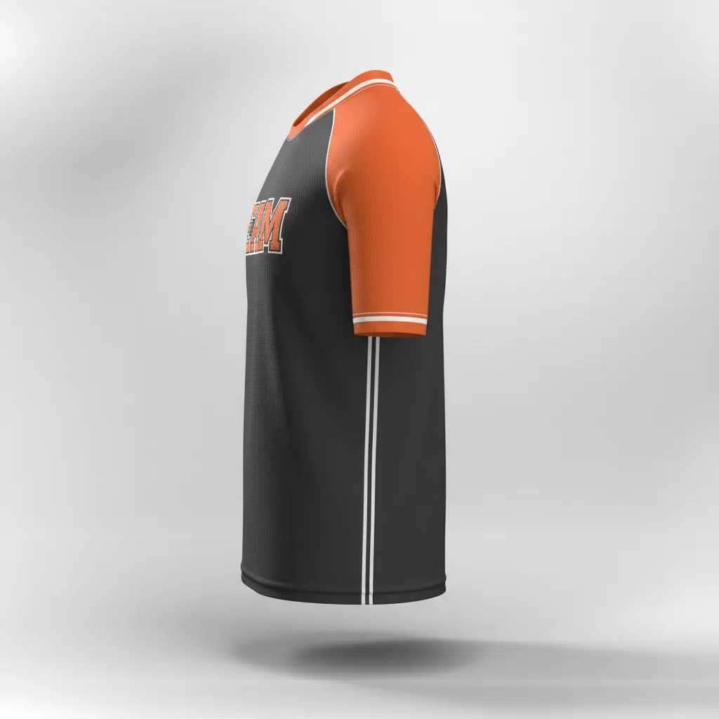 Custom Rugby Practice Jersey - Orange, White - All Blacks - Side View - Kinexa Sportswear