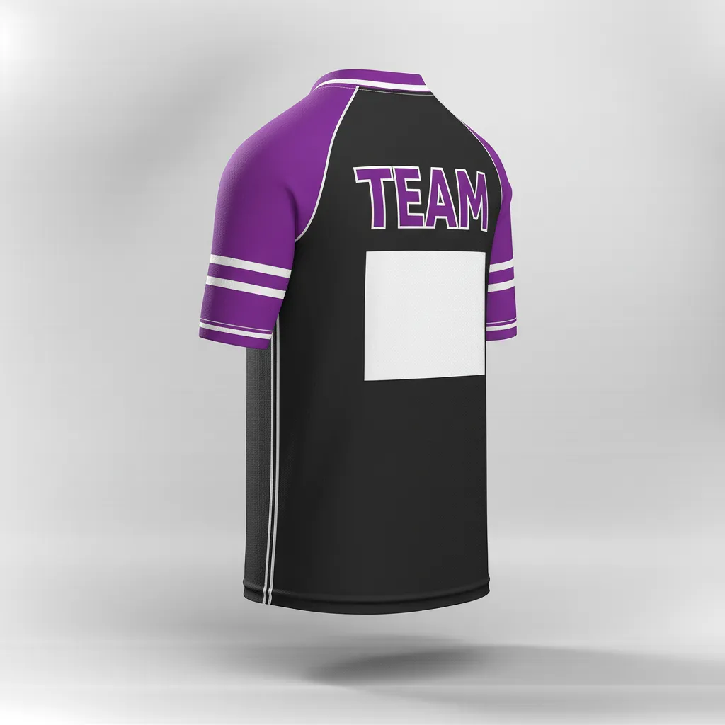 Custom Rugby Practice Jersey - Purple, White - All Blacks - Back View - Kinexa Sportswear