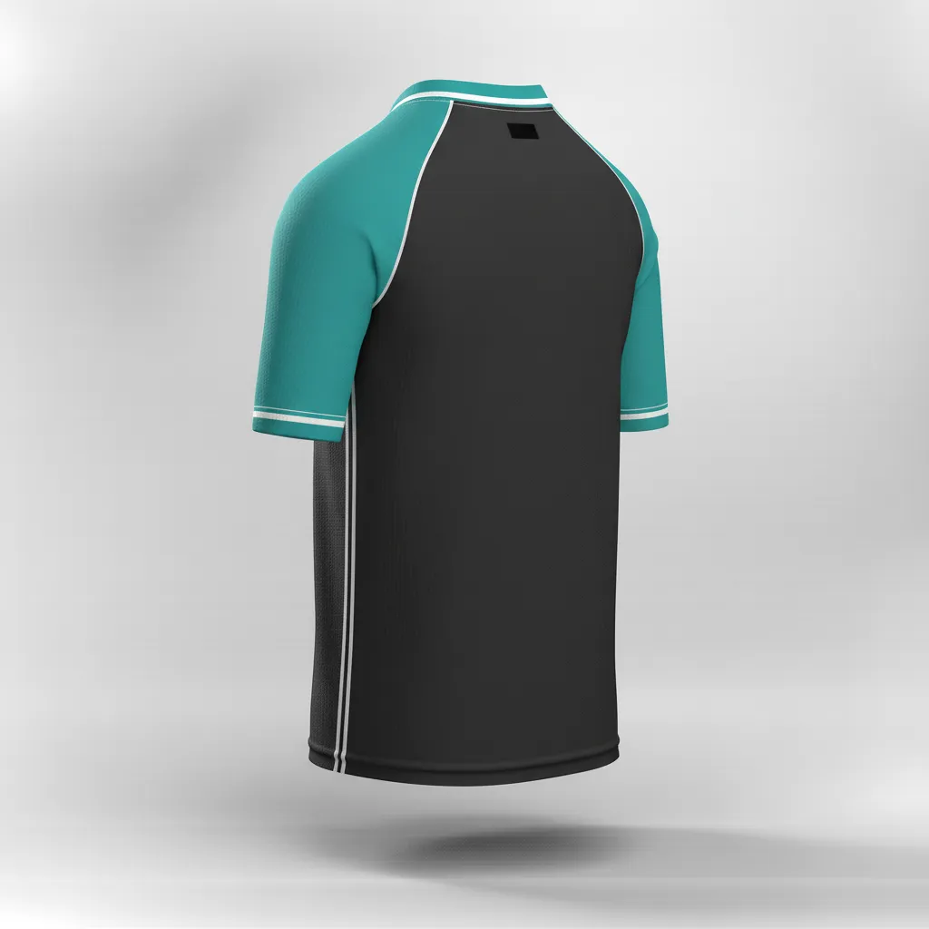 Custom Rugby Practice Jersey - Teal, White - All Blacks - Back View - Kinexa Sportswear