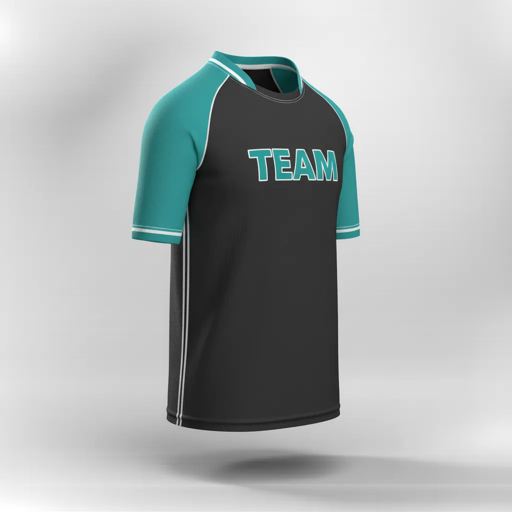 Custom Rugby Practice Jersey - Teal, White - All Blacks - Side View - Kinexa Sportswear