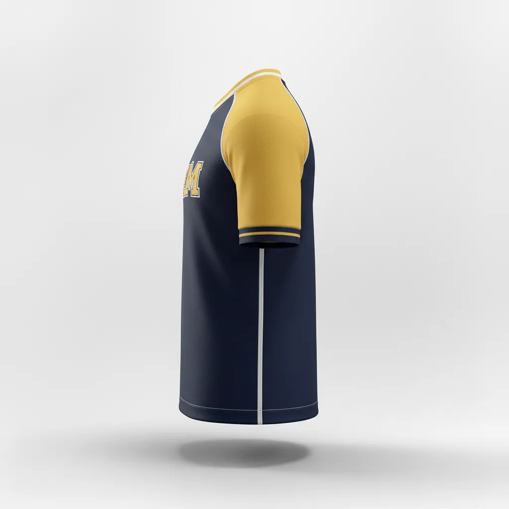 Custom Rugby Practice Jersey - Gold, White - All Blacks Vegas - Side View - Kinexa Sportswear