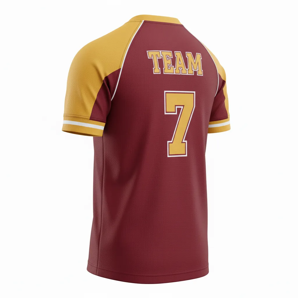 Custom Rugby Practice Jersey - Burgundy, Gold, White - Vegas - Back View - Kinexa Sportswear