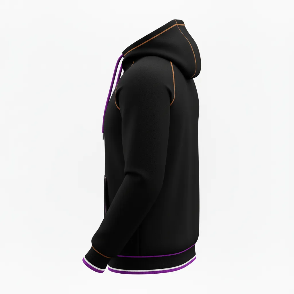 Custom Rugby Pullover Hoodie - Purple, White - All Blacks - Back View - Kinexa Sportswear