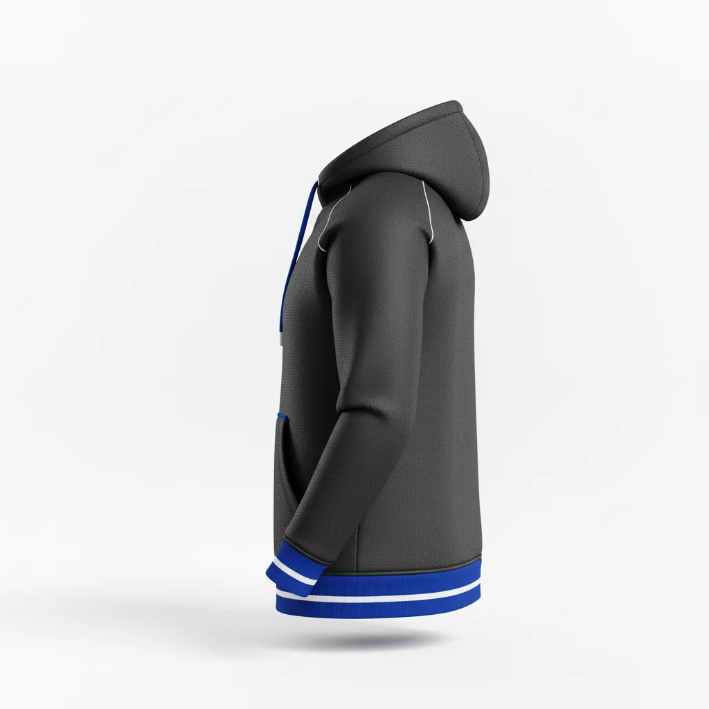 Custom Rugby Pullover Hoodie - Blue, White - All Blacks Royal - Back View - Kinexa Sportswear