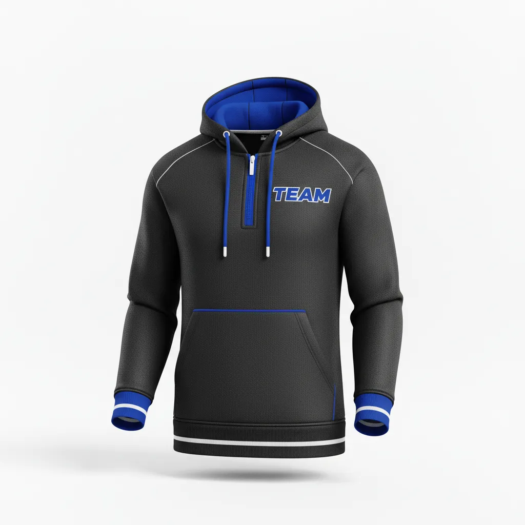 Custom Rugby Pullover Hoodie - Blue, White - All Blacks Royal - Front View - Kinexa Sportswear