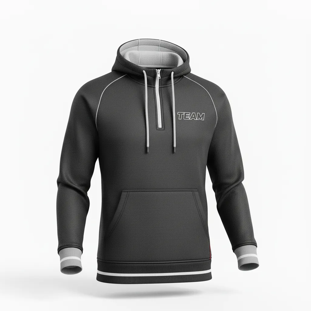 Custom Rugby Pullover Hoodie - Silver, White - All Blacks - Front View - Kinexa Sportswear