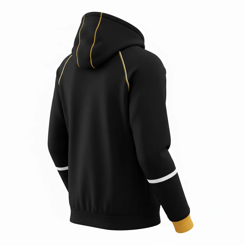 Custom Rugby Pullover Hoodie - Gold, White - All Blacks Vegas - Back View - Kinexa Sportswear