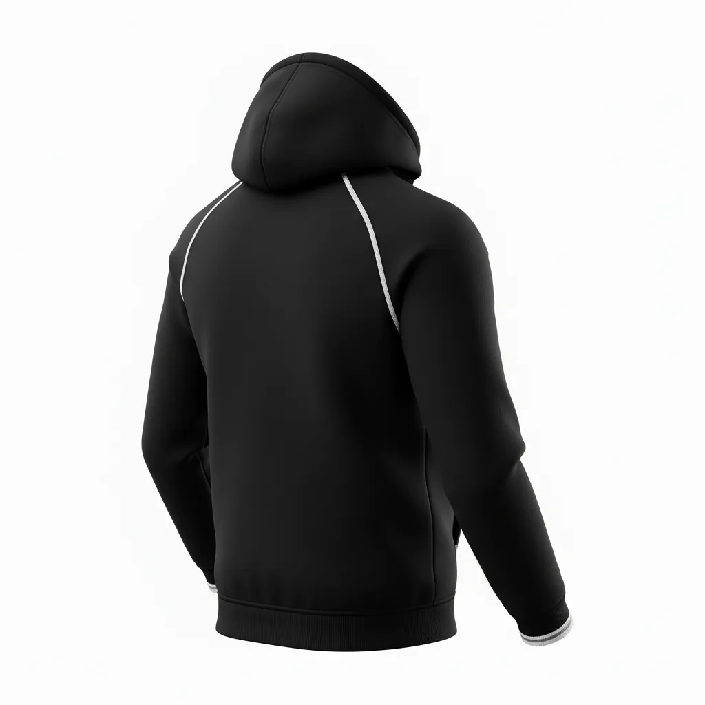Custom Rugby Pullover Hoodie - White, Silver - All Blacks - Back View - Kinexa Sportswear
