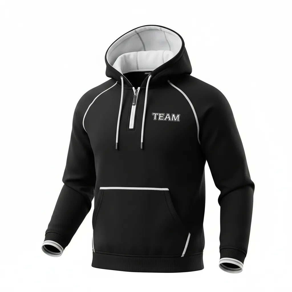 Custom Rugby Pullover Hoodie - White, Silver - All Blacks - Front View - Kinexa Sportswear