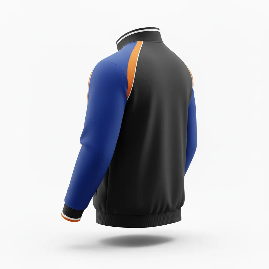 Custom Rugby Quarter Zipper Pullover - Orange, White - All Blacks - Back View - Kinexa Sportswear