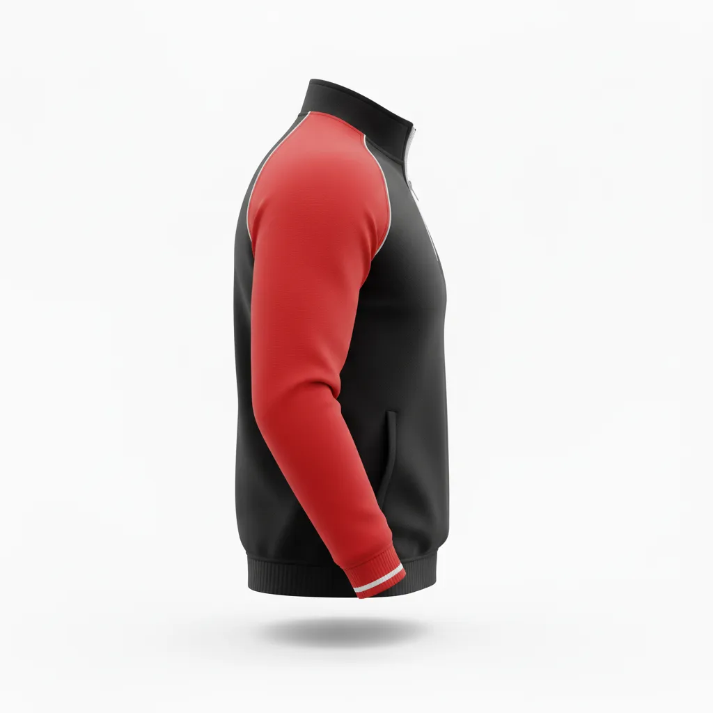 Custom Rugby Quarter Zipper Pullover - Silver, White - All Blacks - Side View - Kinexa Sportswear