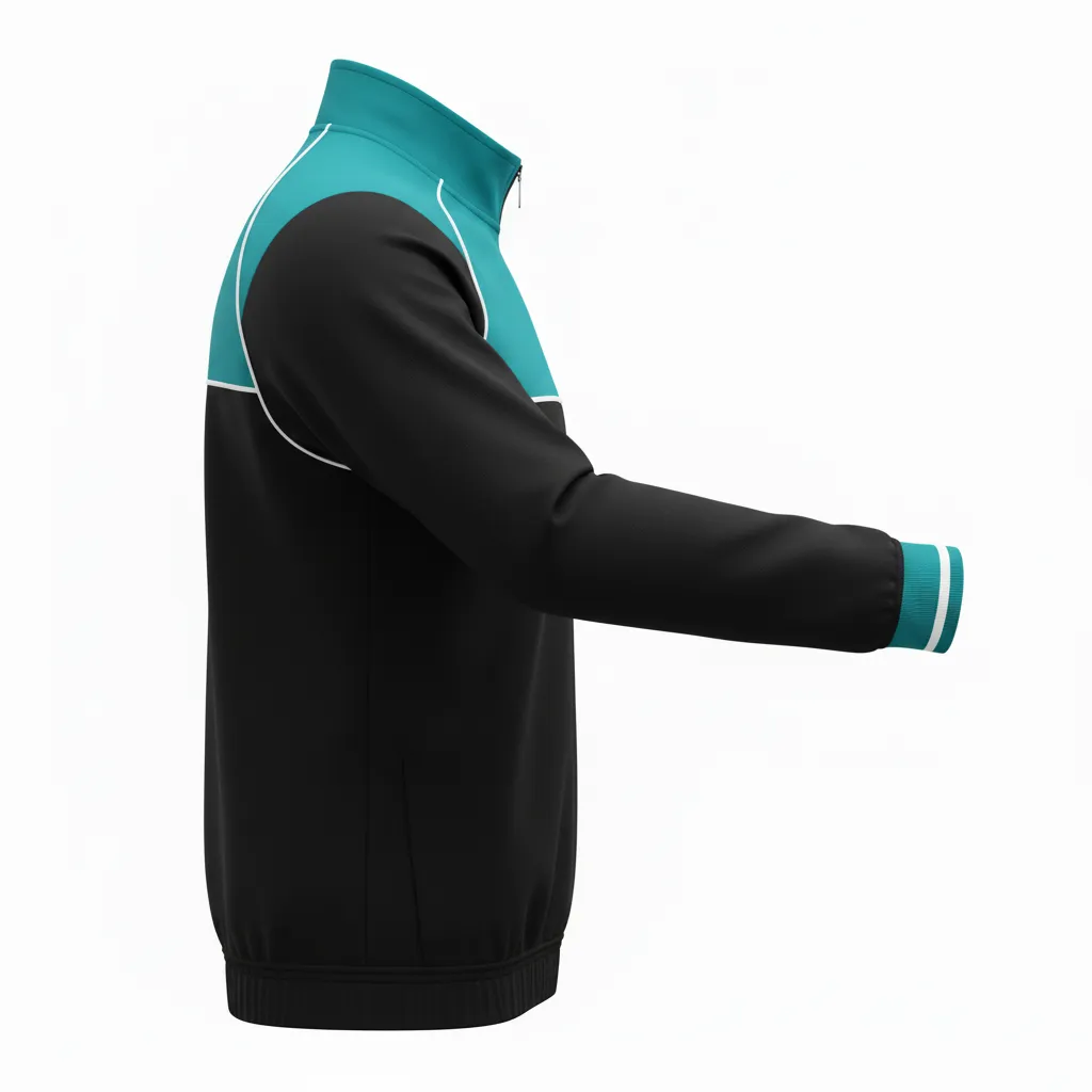 Custom Rugby Quarter Zipper Pullover - Teal, White - All Blacks - Back View - Kinexa Sportswear