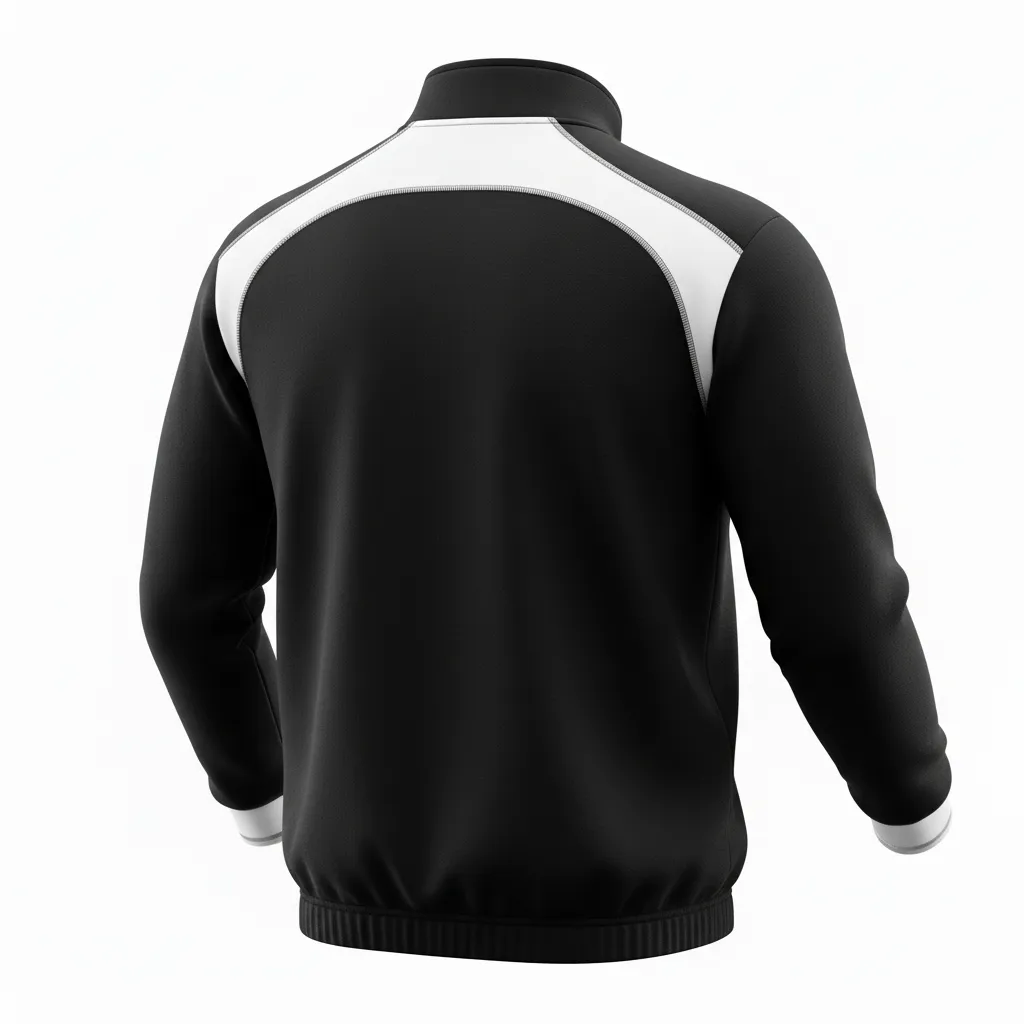 Custom Rugby Quarter Zipper Pullover - White, Silver - All Blacks - Back View - Kinexa Sportswear
