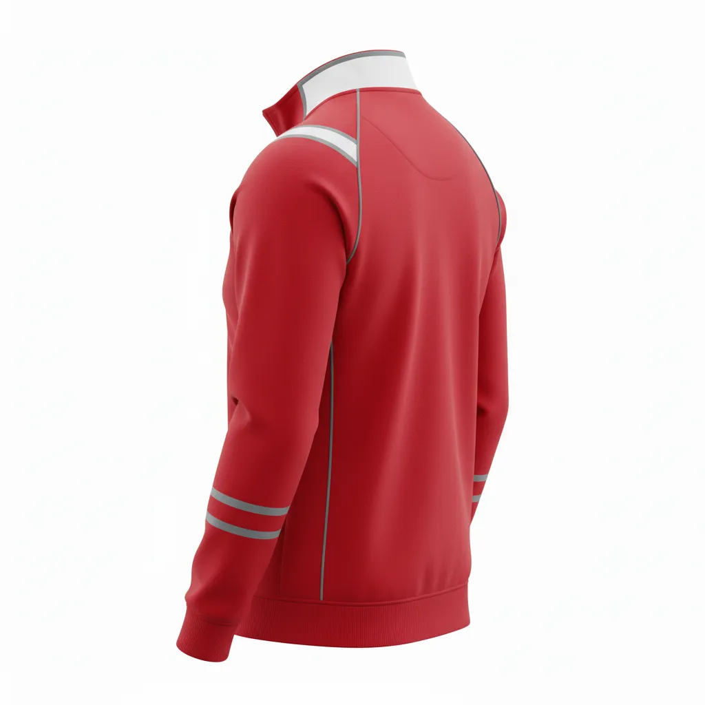 Custom Rugby Quarter Zipper Pullover - White, Silver - Cardinal - Back View - Kinexa Sportswear