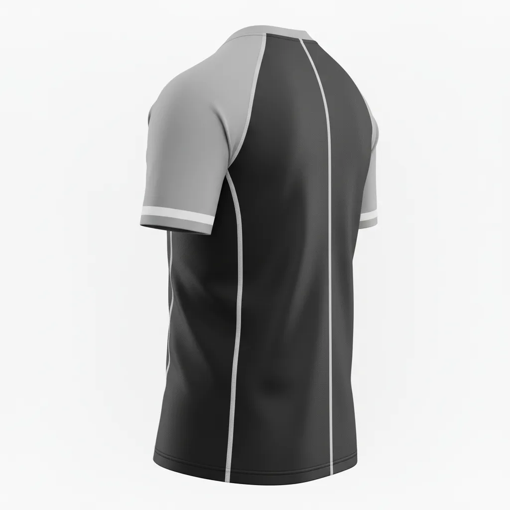 Custom Rugby Round Neck Classic Jersey - Silver, White - All Blacks - Back View - Kinexa Sportswear