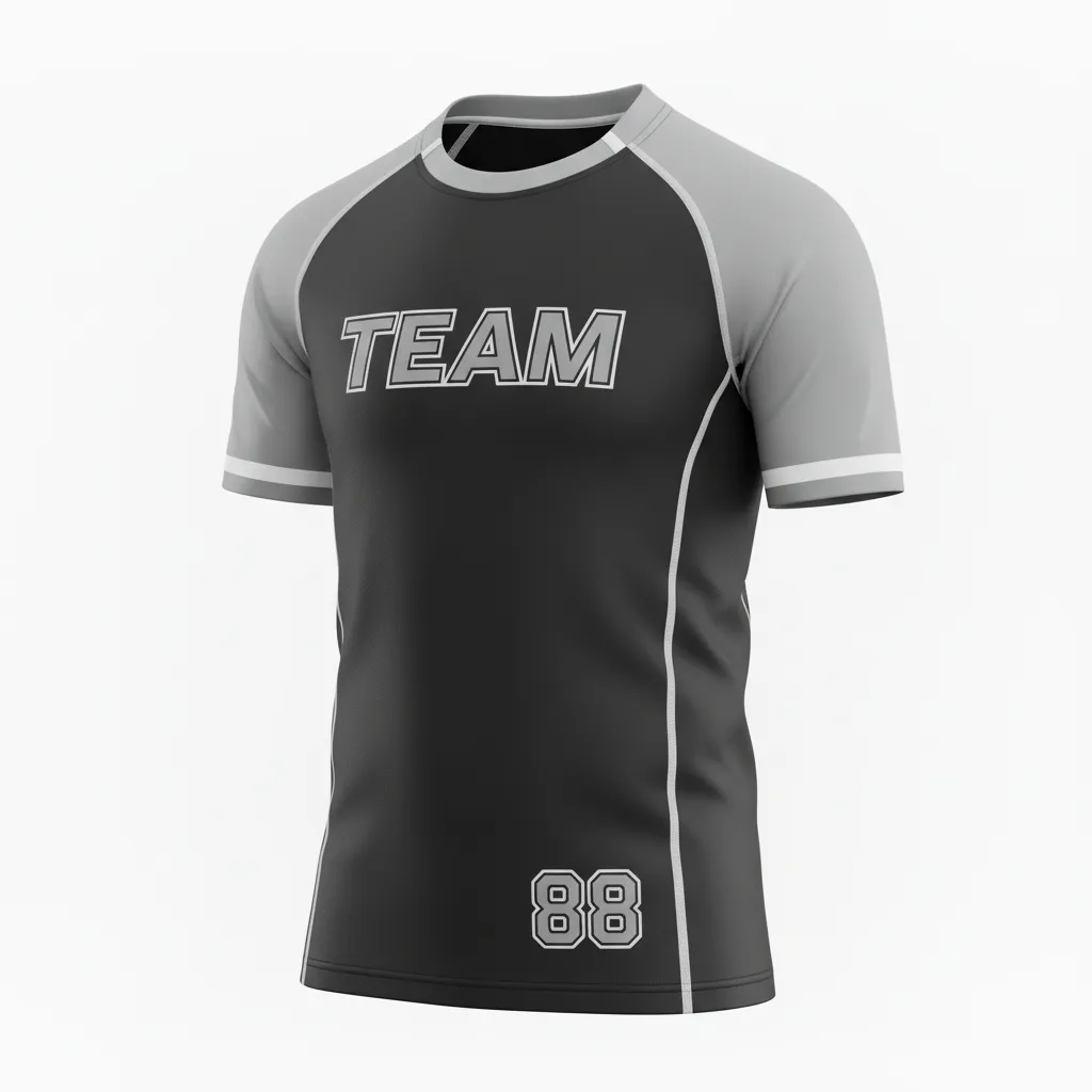 Custom Rugby Round Neck Classic Jersey - Silver, White - All Blacks - Front View - Kinexa Sportswear