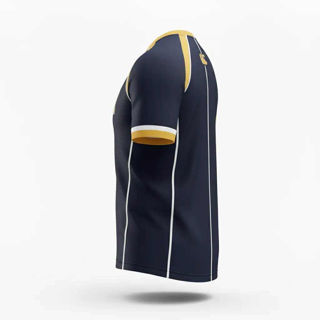 Custom Rugby Round Neck Classic Jersey - Gold, White - All Blacks Vegas - Back View - Kinexa Sportswear