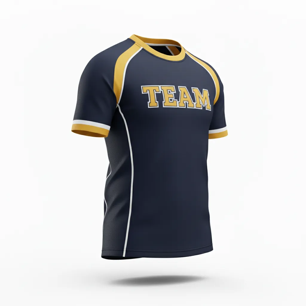 Custom Rugby Round Neck Classic Jersey - Gold, White - All Blacks Vegas - Front View - Kinexa Sportswear
